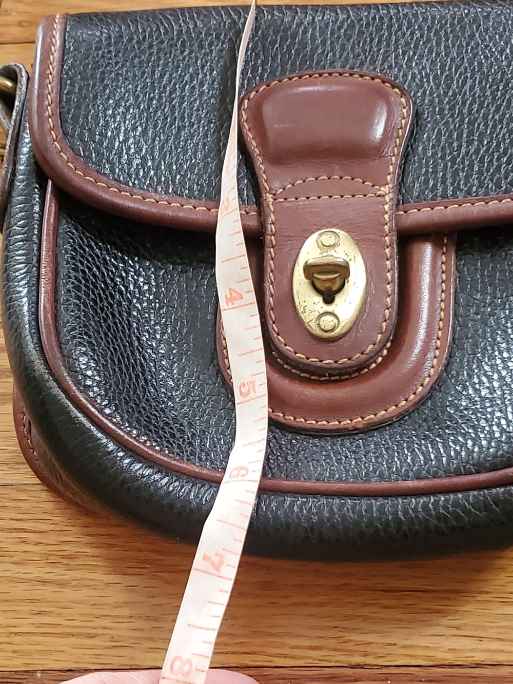 Coach Black and Brown Pebbled Leather Crossbody Bag - Picture 10 of 12